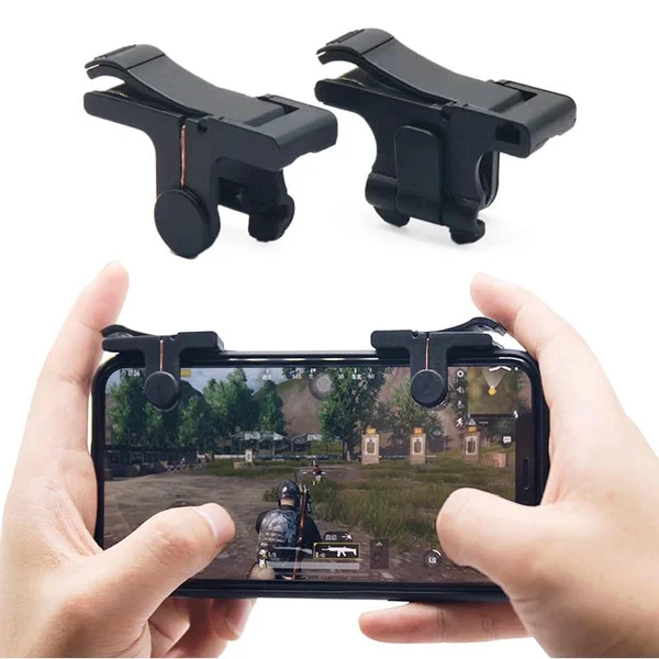 Game Trigger Button Transparent Metal Controll for PUBG Mobile Gamed Controller Left Right Controller- white
